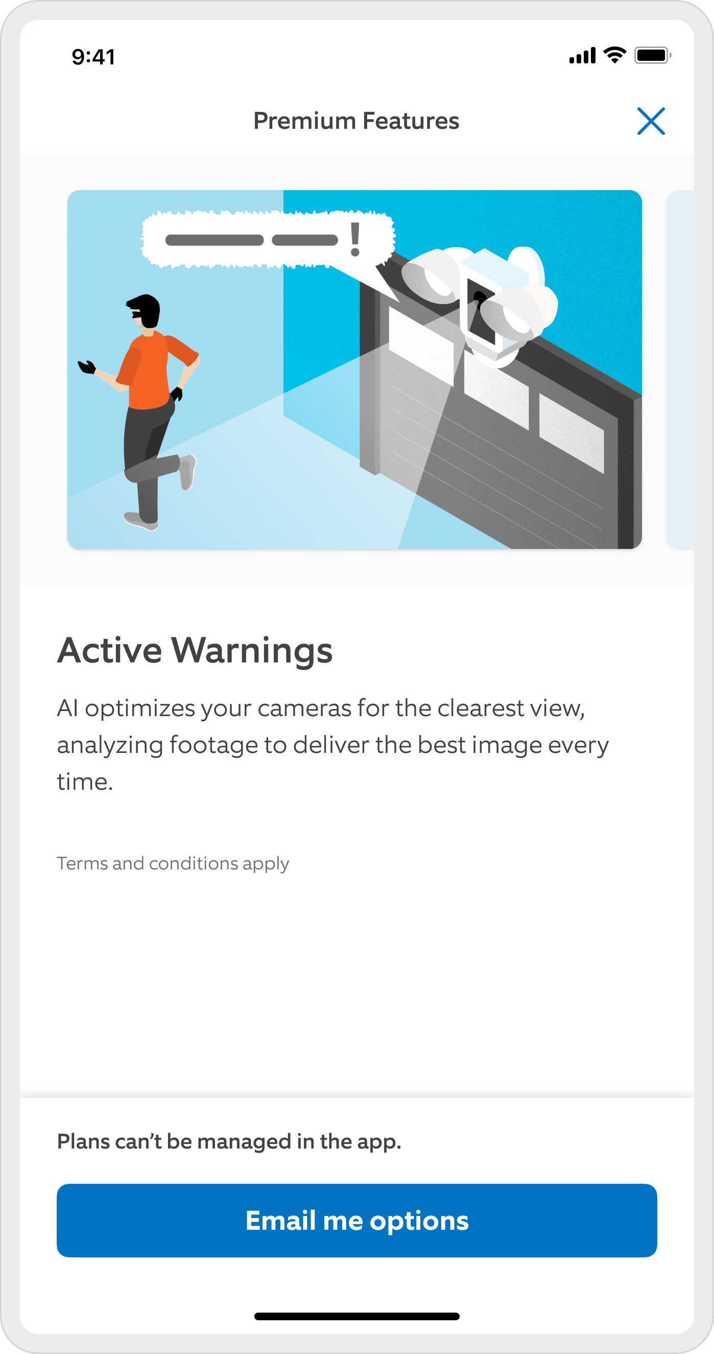 Mobile app screens showing proactive subscription feature discovery ingress points 3