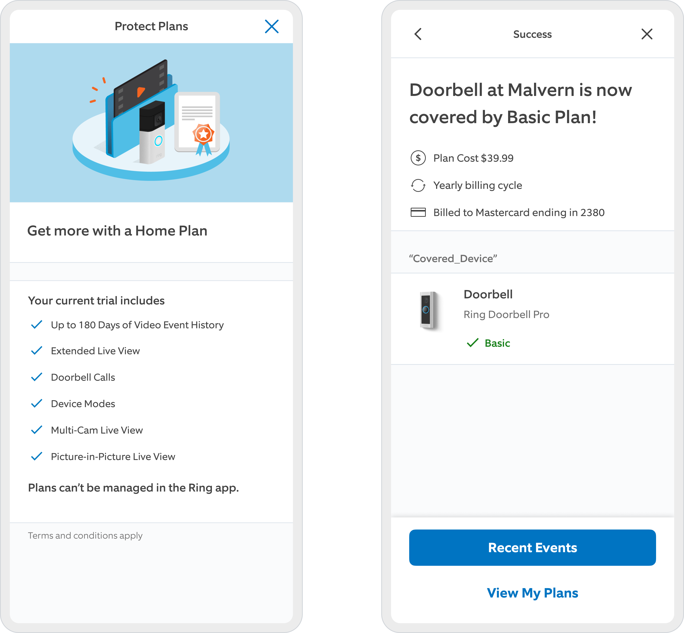 Screenshots of the disconnected post-purchase success page and the trial expiration dead-end screen prior to the redesign